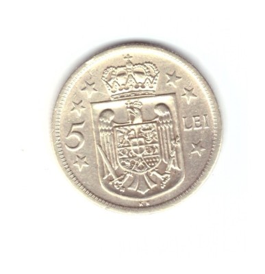 Moneda 5 lei 1930 KN, stare buna, curata foto