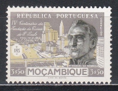 Mozambic 1954 - A 400-a aniversare a orașului S&amp;atilde;o Paulo, Urma de sarniera, MH foto