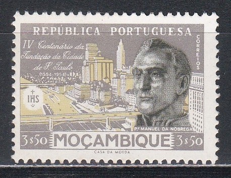 Mozambic 1954 - A 400-a aniversare a orașului S&atilde;o Paulo, Urma de sarniera, MH