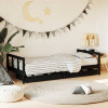 VidaXL Cadru de pat copii cu sertare, negru, 90x200 cm, lemn masiv pin