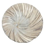 Platou sticlă rotund auriu-argintiu 32,5 cm, CMCLASS