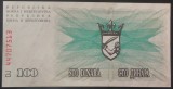 Cumpara ieftin Bancnota 100 DINARI - Bosnia Hertegovina, anul 1992 * cod 178 - UNC!