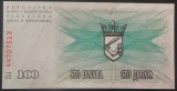 Cumpara ieftin Bancnota 100 DINARI - Bosnia Hertegovina, anul 1992 * cod 178 - UNC!