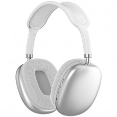 Casti over-ear wireless P9, Bluetooth 5.0, Bass, 40mm, AUX, Radio FM, Silver foto