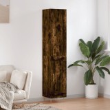 vidaXL Dulap &icirc;nalt, stejar fumuriu, 34,5x34x180 cm, lemn prelucrat