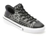 Cumpara ieftin Pantofi sport SKECHERS alb-negru, SNOOP ONE, din piele naturala