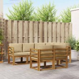 Cumpara ieftin Set de canapele de exterior 7 buc. 7-Locuri Natural si Bej