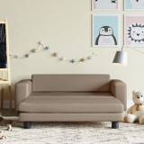 VidaXL Canapea copii cu taburet cappuccino 100x50x30cm piele ecologică