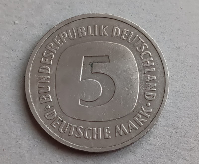 M3 C50 - Moneda foarte veche - Germania - 5 marci - 1985 litera G foto