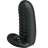 Vibrator dublu pentru deget PRETTY LOVE Abbott, pentru stimulare vaginală și clitoridiană, negru