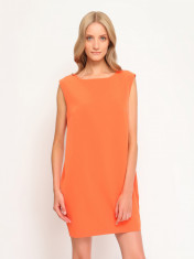 Rochie office dreapta fara maneci Orange Cut foto