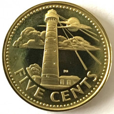 BARBADOS 5 CENTS 1974 PROOF