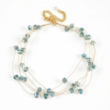 Colier delicat cu margele albastre