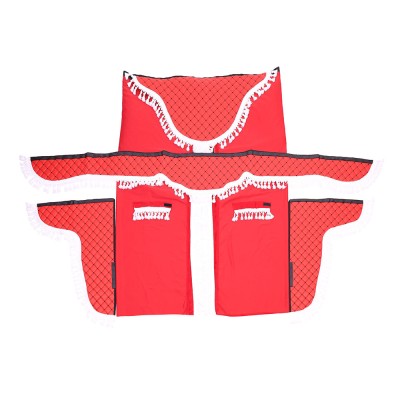 Set Perdele Cabina Camion. Universale. Velur. Rosu-Alb 462613 96315 foto