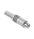 Mufa RCA mama metal nichel inel negru 1buc, Oem