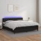 vidaXL Pat cu arcuri, saltea și LED, negru, 180x200cm, piele ecologică 3134237