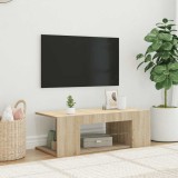 VidaXL Comodă TV cu lumini LED, stejar Sonoma, 90x39x30 cm
