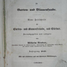 DEUTSCHES MAGAZIN FUR GARTEN UND BLUMENKUNDE- STUTTGARD 1848