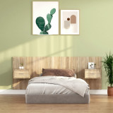 VidaXL Tăblie de pat cu dulapuri, stejar sonoma, lemn prelucrat