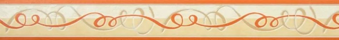 Bordura decorativa pentru tapet, modern, alb, portocaliu, 3.5cm x 10m, 227-052