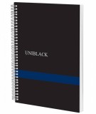 Caiet A4 cu linii, spira, Uniblack, 120f, 70gr, coperta neagra-albastra, Gimihome