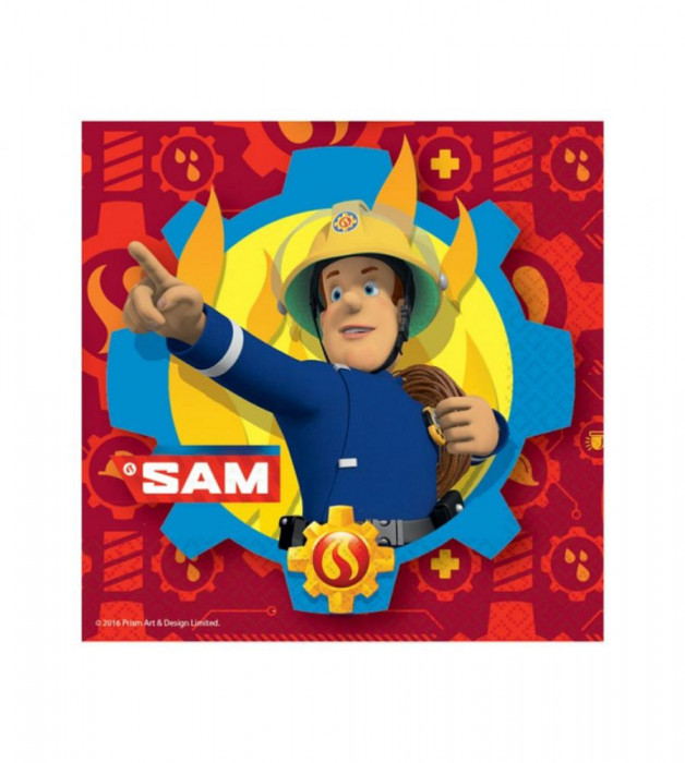 Set 20 servetele petrecere Pompierul Sam , 33 x 33 cm