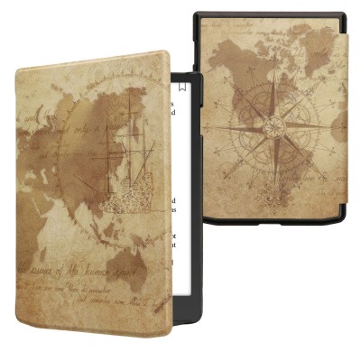Husa Kwmobile pentru PocketBook InkPad Color 3, Maro, Piele ecologica, KWM000023RS001C foto