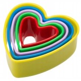 Set 5 forme inima pentru biscuiti, 5 dimensiuni, polipropilena