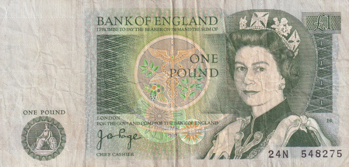 Marea Britanie 1 Pound ND (1978/84) signature: J. B. Page, 548275, P-377a