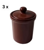 Set 3 doze pentru condimente, inaltime 10.5 cm, Maro Mat