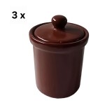 Set 3 doze pentru condimente, inaltime 10.5 cm, Maro Mat