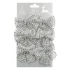 Fundite Craciun, Model Strass, Culoare Argintiu, Dimensiuni 8x7cm, Set 6 Bucăți, Oem