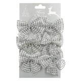 Fundite Craciun, Model Strass, Culoare Argintiu, Dimensiuni 8x7cm, Set 6 Bucăți, Oem