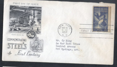 United States 1957 Steel industry FDC K.557 foto