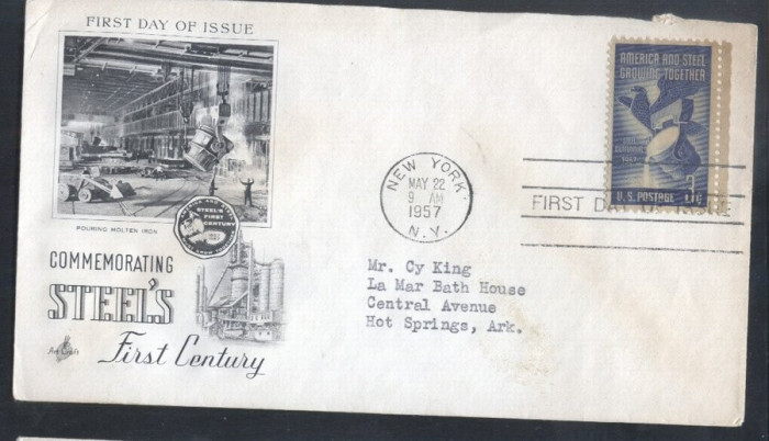 United States 1957 Steel industry FDC K.557