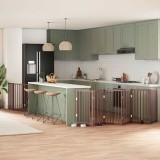 vidaXL Poartă c&acirc;ini pliabilă cu ușă 9 panouri maro, 450 cm, lemn plop 3155718