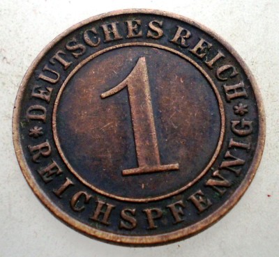 B.223 GERMANIA WEIMAR 1 REICHSPFENNIG 1934 D foto