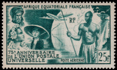 French Equatorial Africa 1949 - UPU, neuzata foto