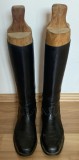 M2 CZ 1 - Cizme militare - comunism - vintage - piele - cu sanuri de lemn originale - piesa de colectie