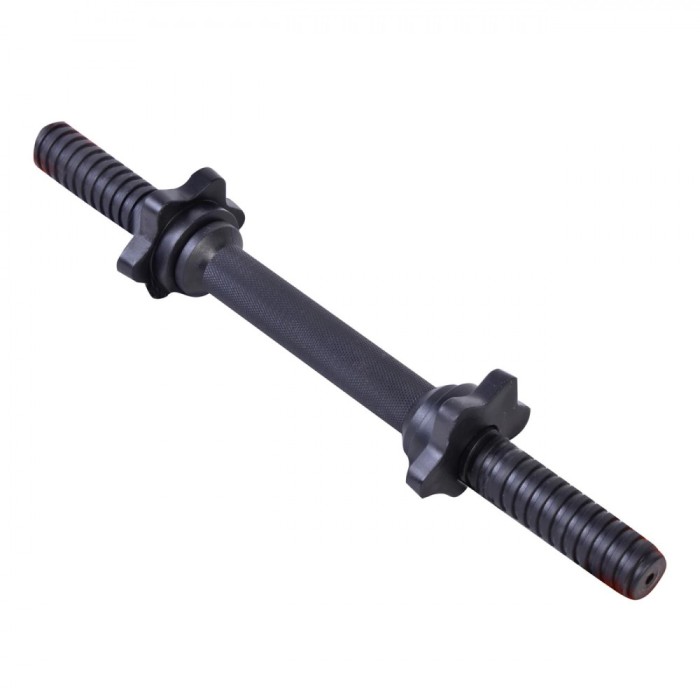 Bara filetata pentru gantere, 35 cm lungime, 2 piulite, 850 gr, material fier, culoare negru
