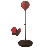 Set de box pentru copii, include sac de box, suport cu picior metalic, manusi din piele ecologica, pompa, cheie metalica, potrivit pentru 6+ ani