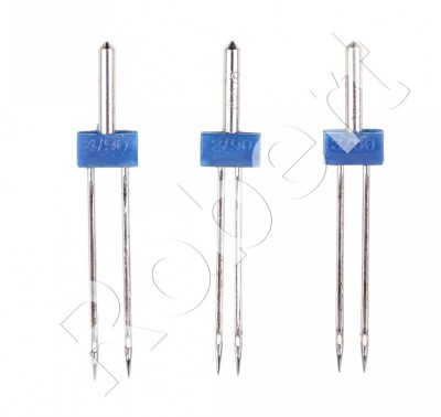 Set de 3 Ace duble pt masini de cusut casnice Singer Brother Toyota Minerva etc foto