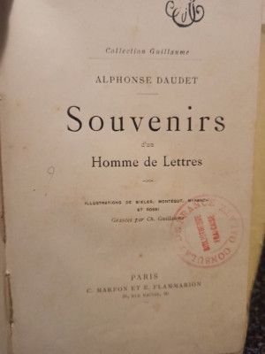 Alphonse Daudet - Souvenirs d&amp;#039;un homme de lettres foto
