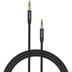 Cablu audio Vention, Jack 3.5mm (T) la Jack 3.5mm (T), 0.5m, conectori auriti, braided BBC si TPE, negru, &quot;BAWBD&quot; (timbru verde 0.03 lei) - 6922794765
