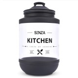 Recipient elegant din sticla cu capac etans pentru zahar, cafea, orez, bomboane, fursecuri, 2 L