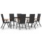 Set mobilier de gradina, 7 piese, negru si maro, poliratan