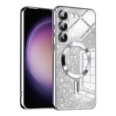 Husa premium Samsung Galaxy S23 Techsuit Luxury Glitter MagSafe, argintiu foto