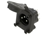 Conector XLR AMPHENOL 3 pini IP65 soclu tată AXS 15A 133V lipire