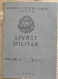ACTE (4) Livret militar RPR (Ministerul Forțelor Armate, 1958), evaluare: stare bună, copertă p&acirc;nzată gri, piesa de colecție.