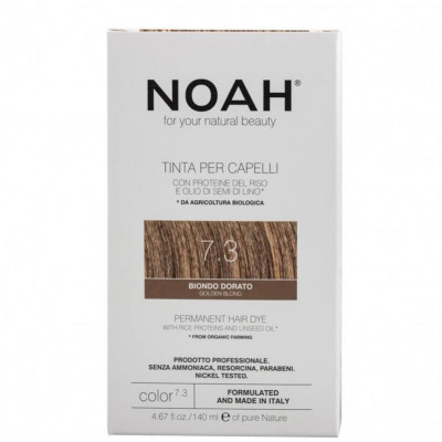 Vopsea de Par Naturala Fara Amoniac Blond Auriu 7.3 140 mililitri Noah foto